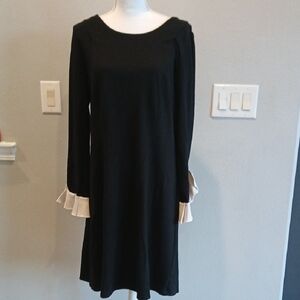 Eloquii Black Dress with White Ruffle Sleeves Size 16 Plus Office